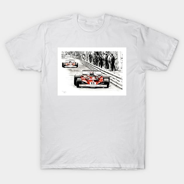 Niki Lauda. Ferrari 312T2. Monaco T-Shirt by oleynik